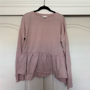 Mauve Peplum Sweatshirt